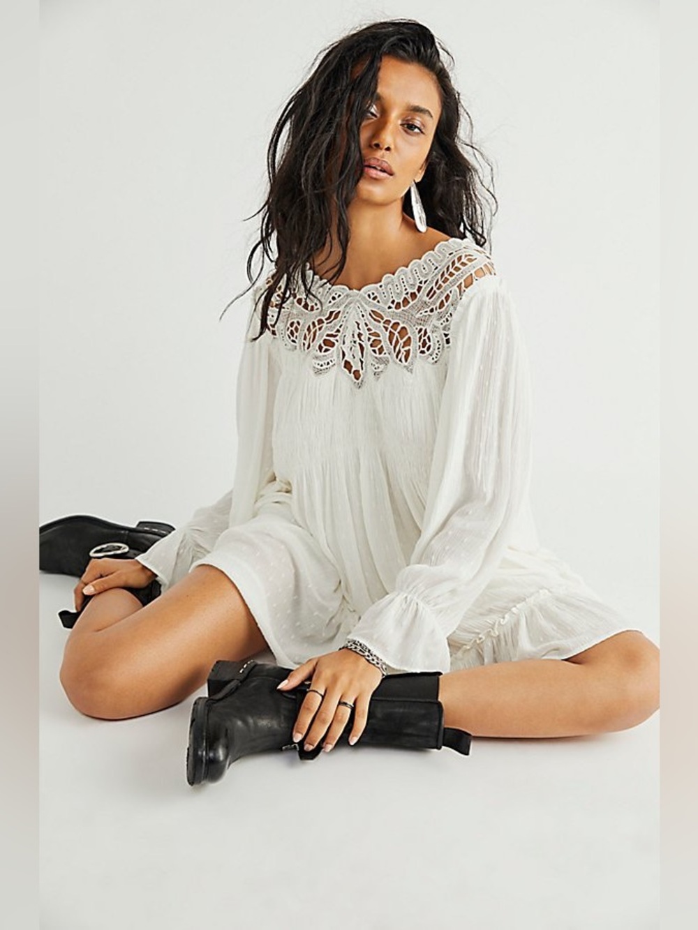 Free People Lena Lace Mini Dress